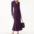Purple Rap Style Top and Fishtail Midi Skirt Two Piece Set